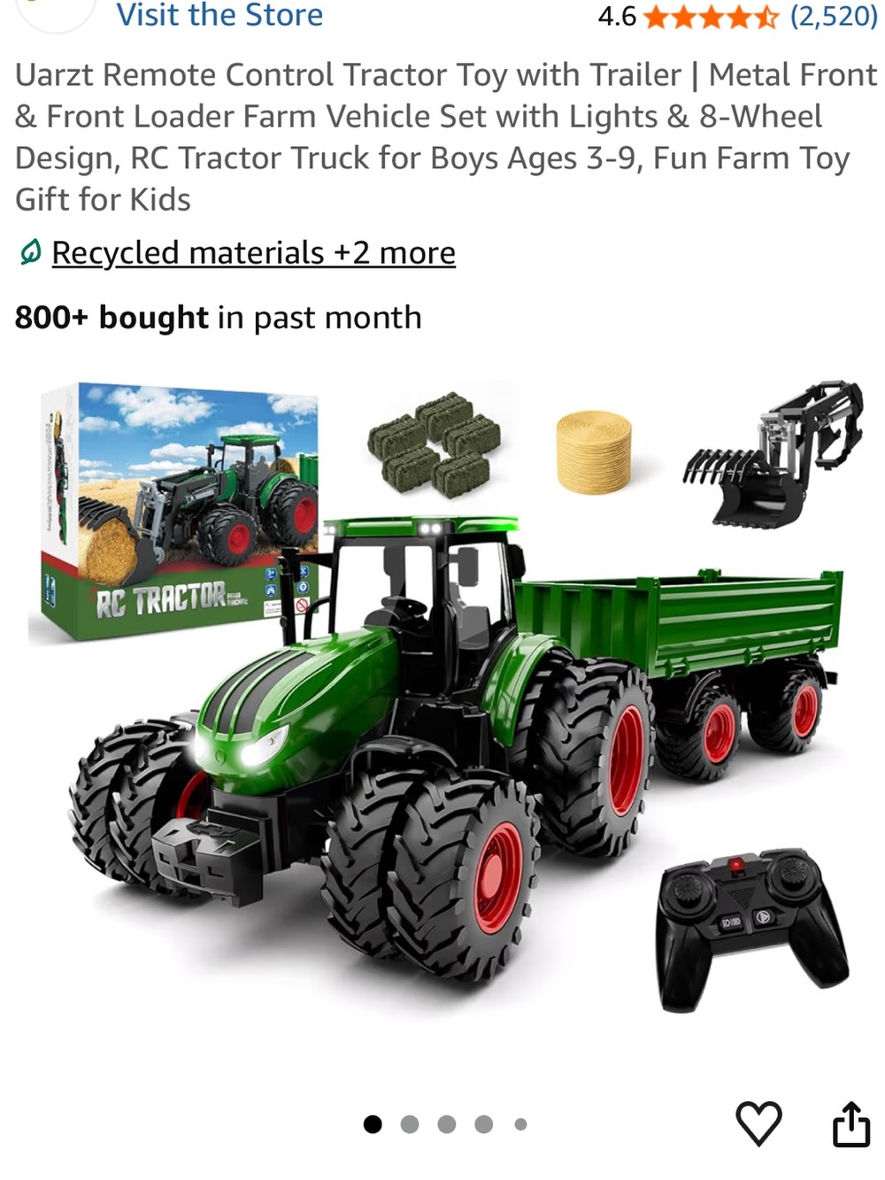 RC Toy Lot — Tractor + Spider— Kids Toy — Like new!